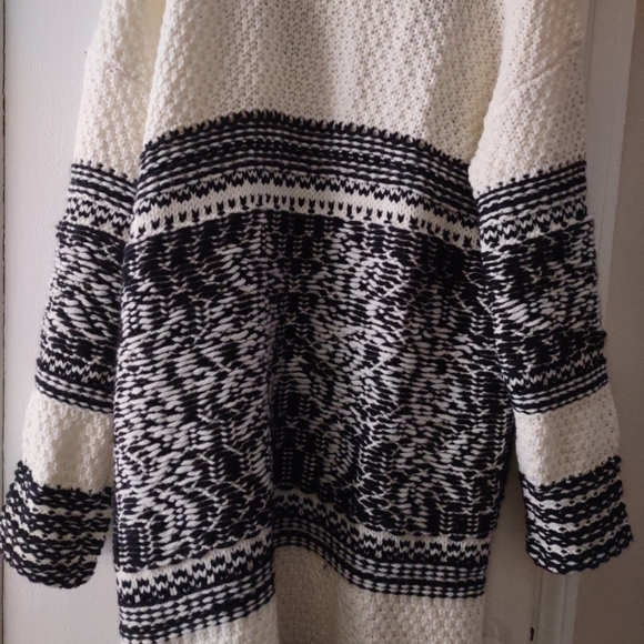 Lucky brand cardigan sweater Women's M black white - Picture 6 of 9
